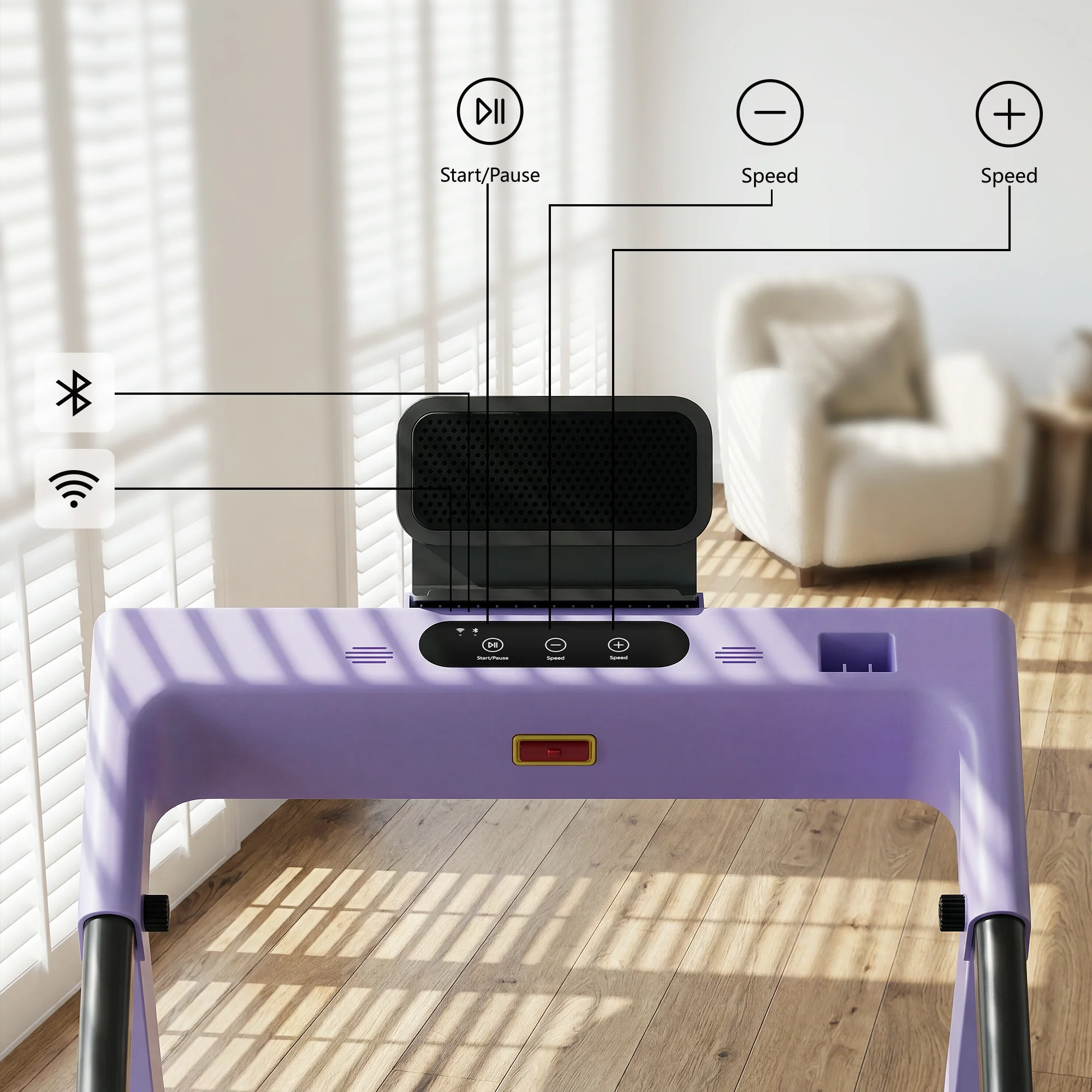 DeerRun All-New 2026 A1 Pro Move+ 6% Incline Foldable Treadmill——Upgraded Chip & NFC Support | 350 lbs, 10 mph Dreamy Violet - Image 21