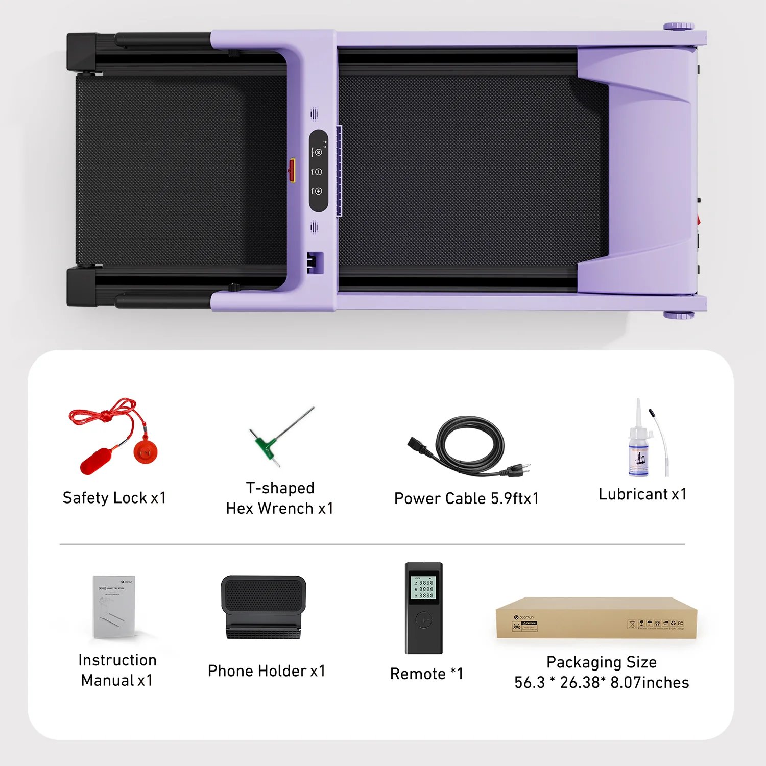 DeerRun All-New 2026 A1 Pro Move+ 6% Incline Foldable Treadmill——Upgraded Chip & NFC Support | 350 lbs, 10 mph Dreamy Violet - Image 29